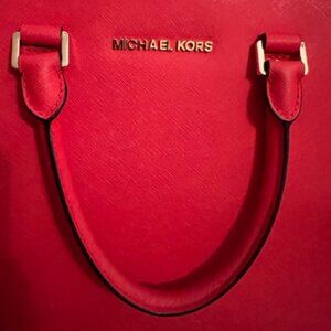 Michael Kors Saffiano Leather Handle Bag, Red
